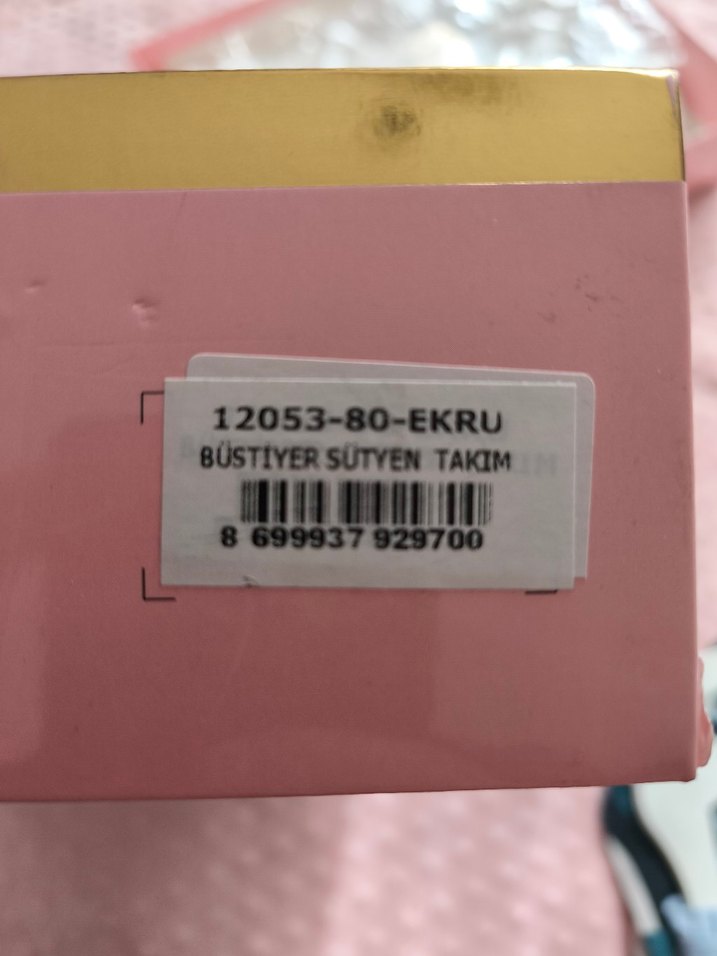 Obje Dantelli Beyaz Straplez Ekru Büstiyer Takım - Görsel 4