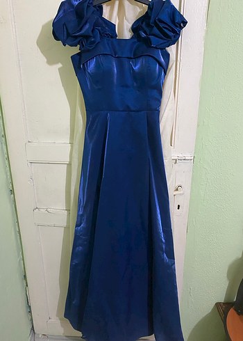 UZUN LACİVERT ABİYE ELBİSE - Görsel 2