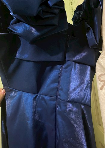 UZUN LACİVERT ABİYE ELBİSE - Görsel 5