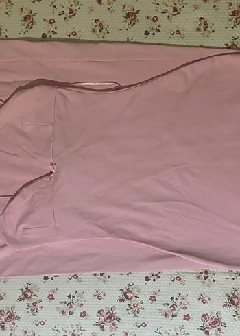 m Beden pembe Renk Bershka Pembe İnce Askılı Uzun Elbise