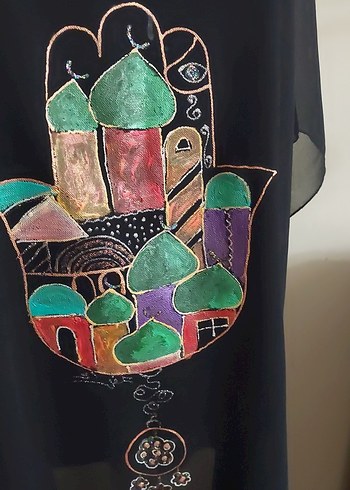 Diğer Bohem Siyah şifon Tunik uzunluk 90 cm