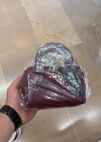 Bordo Fermuarlı Kadın Çanta
