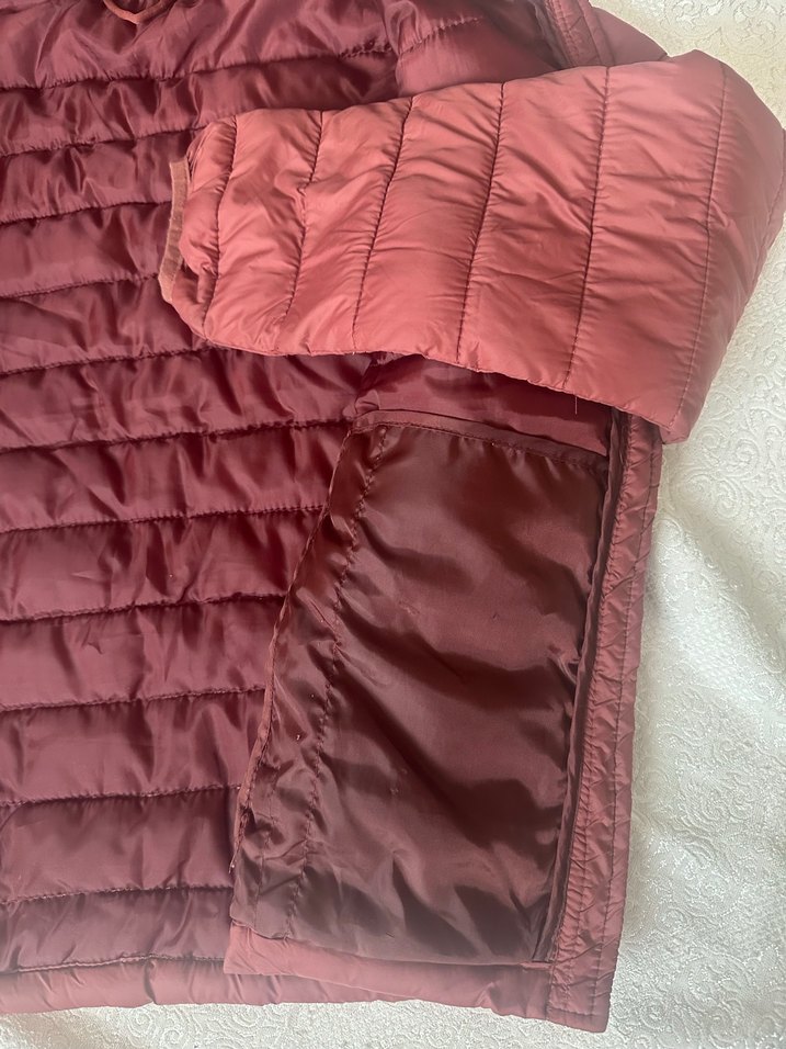 Pull and Bear Kiremit Rengi Kapüşonlu Fermuarlı Kadın Mont - Görsel 3