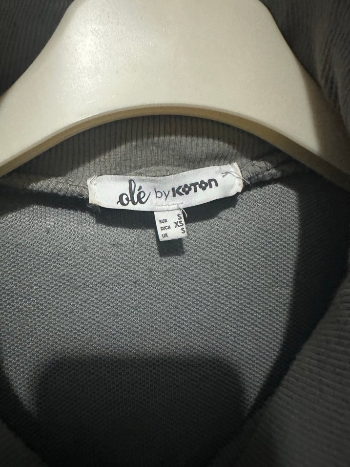 Gri Uzun Kollu Kadın Polar Ceket - Görsel 2