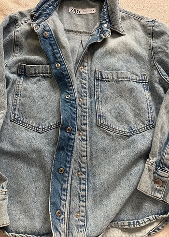Zara Kadın Kot Gömlek Ceket - Görsel 3