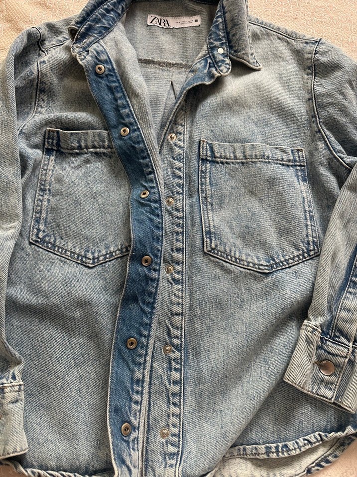 Zara Kadın Kot Gömlek Ceket - Görsel 3