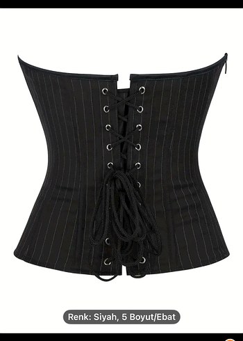 s Beden siyah Renk Siyah Straplez Gotik Büstiyer