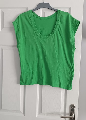 l Beden Yeşil Kadın Oversize Tişört
