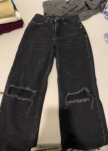 Trendyol & Milla Siyah Yikamali Genis Paca Jean