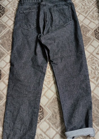 30 Beden gri Renk Gri havuç Bol Kesim Kadın Denim Jean