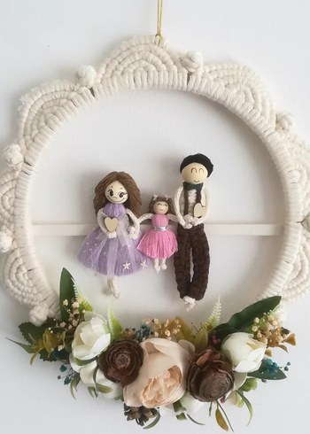 Tasarımcı Pastel Aile Temalı Duvar Süsü