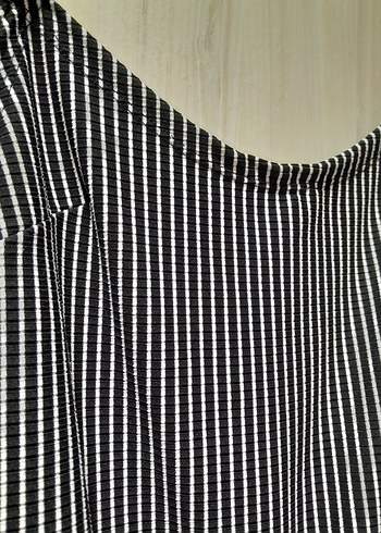 Çizgili Siyah Kadın Midi Tulum - Görsel 3