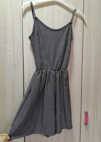 Çizgili Siyah Kadın Midi Tulum - Görsel 2