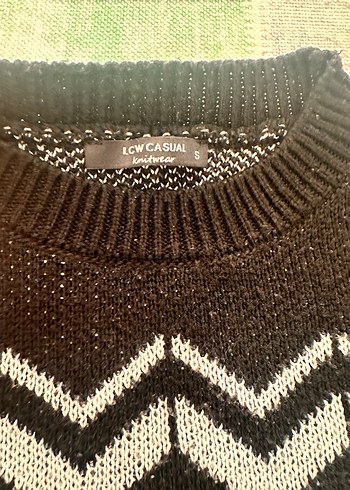 LCW Bohem Siyah Desenli Triko Kadın Kazak - Görsel 3