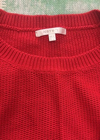 Kırmızı Örgü Kadın Kazak - Görsel 3