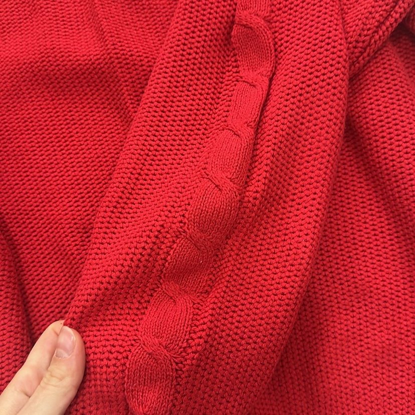 Kırmızı Örgü Kadın Kazak - Görsel 2