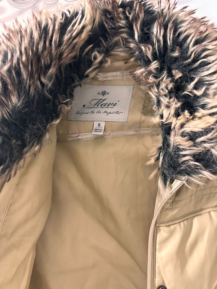 Ltb Kürklü Bej Midi Kadın Kış Montu - Görsel 3