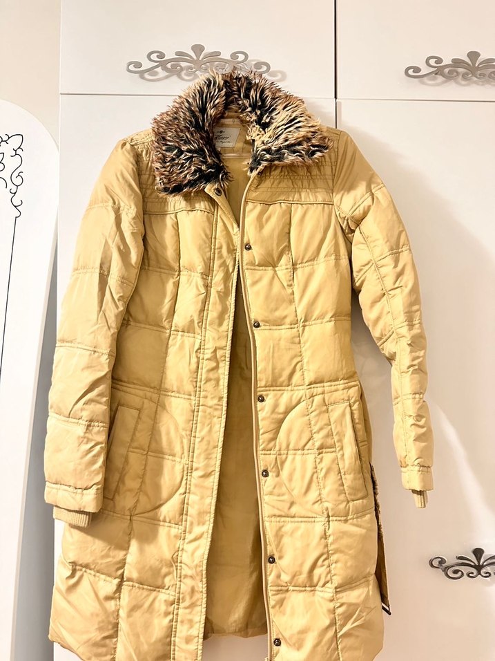 Ltb Kürklü Bej Midi Kadın Kış Montu - Görsel 2