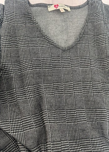 Gri Ekose V Yaka Uzun Kollu Tunik - Görsel 2