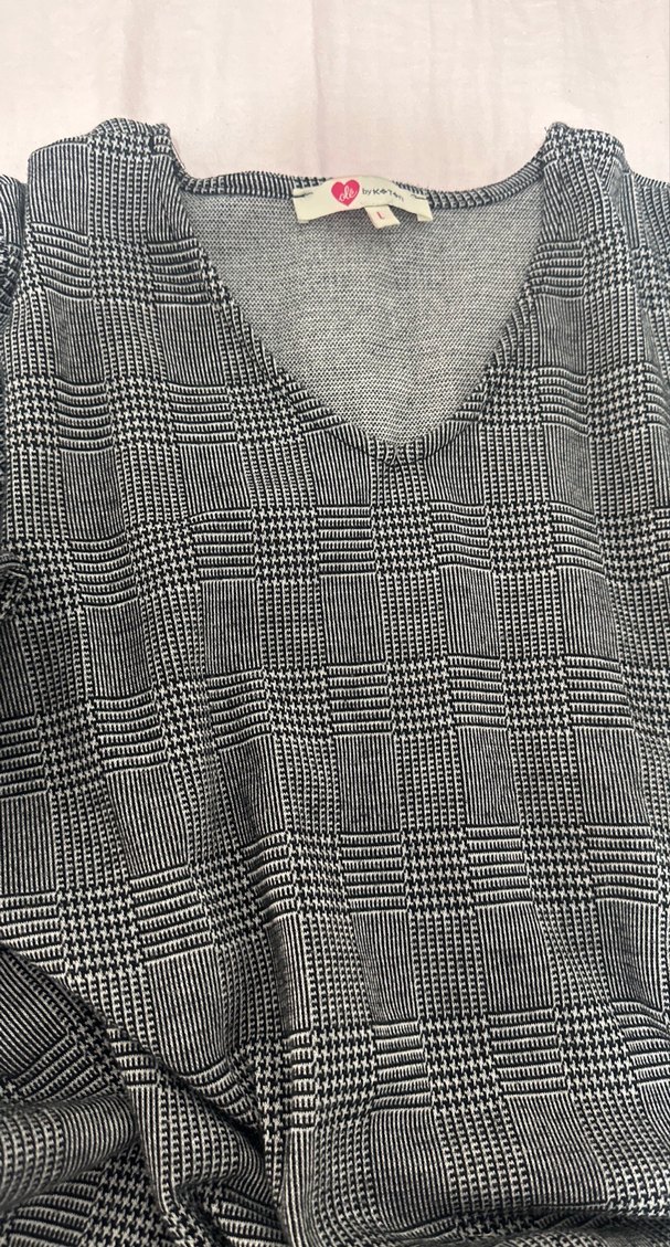 Gri Ekose V Yaka Uzun Kollu Tunik - Görsel 2