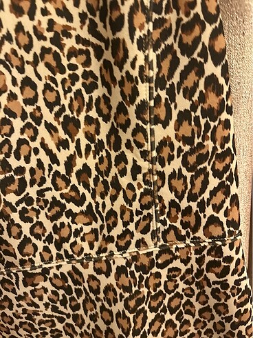 m Beden Leopar elbise