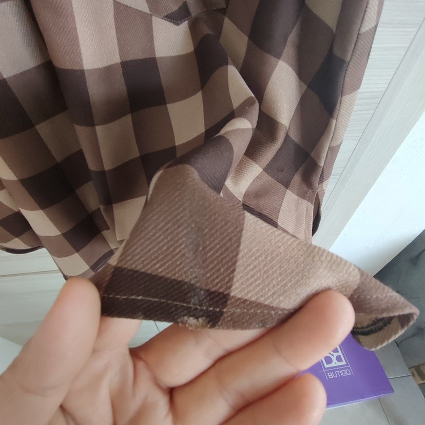 Kahverengi Kareli Tunik. 1 numara38-42 beden aralığında uyumlu - Görsel 3