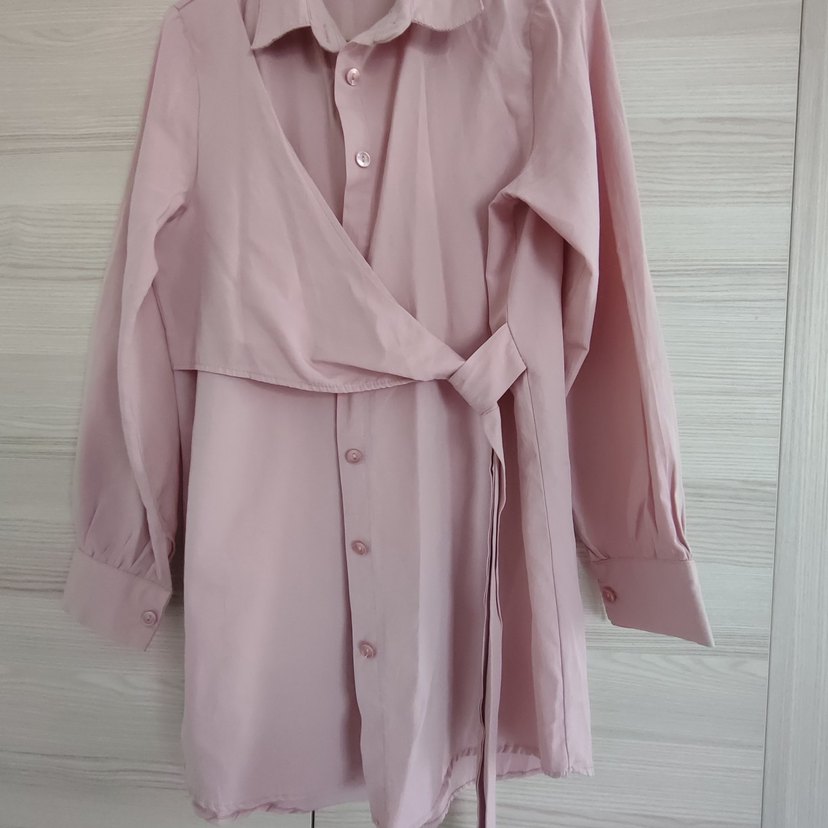 Pembe baglamalı mini ofis tunik - Görsel 3