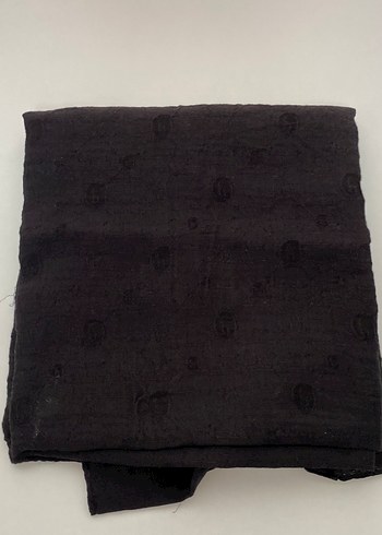 Kadın Siyah Keten Drapeli Şal - Görsel 2