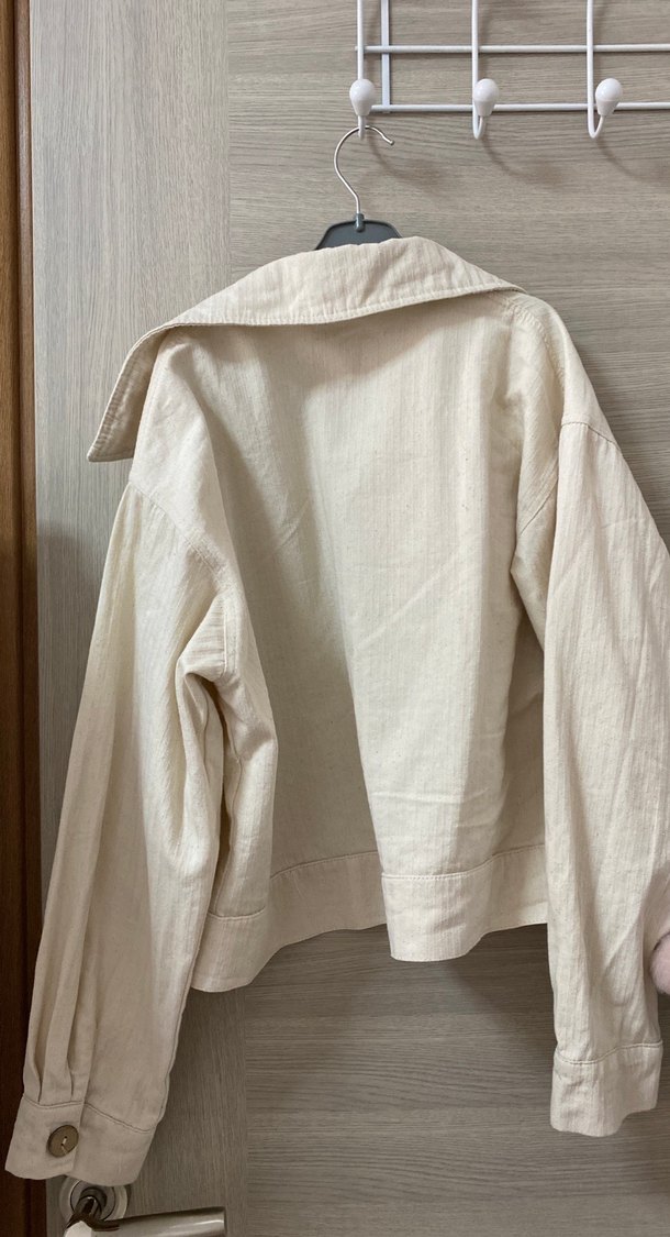 Bej Düğmeli Rahat Kesim Kadın Ceket - Görsel 2