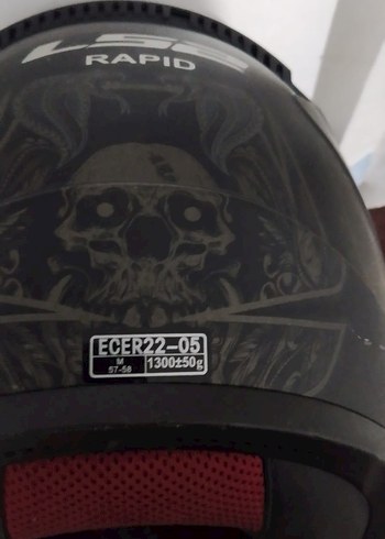 LS2 Siyah Baskılı Motosiklet Kaskı - Görsel 4