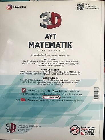Beden YKS 3D AYT matematik soru bankası