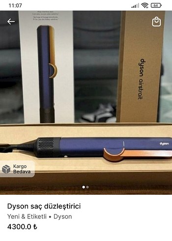 Dyson Airstrait Mavi Saç Düzleştirici