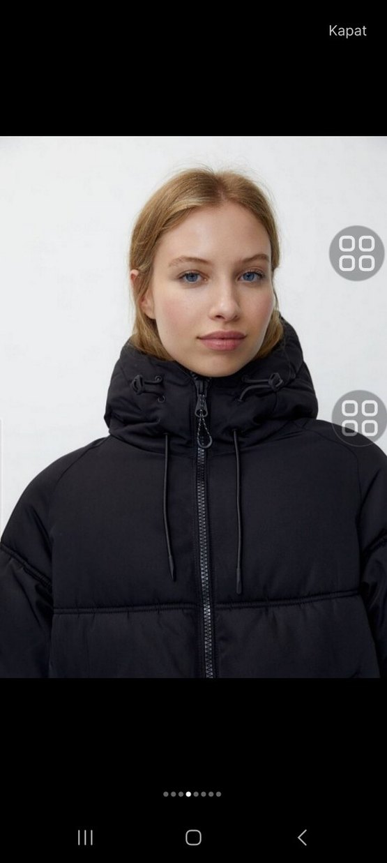 Siyah Kapüşonlu Kadın Puff Mont - Görsel 3