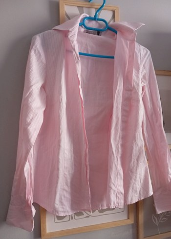 Pembe Keten Kadın Gömlek