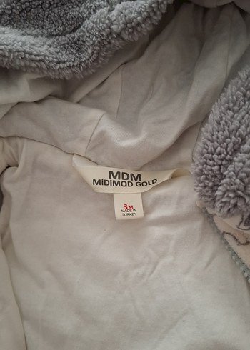 Gri Kapüşonlu Bebek Palto Tulum - Görsel 3