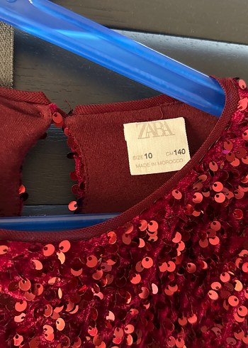 Zara Kırmızı Parlak Payetli Midi Elbise