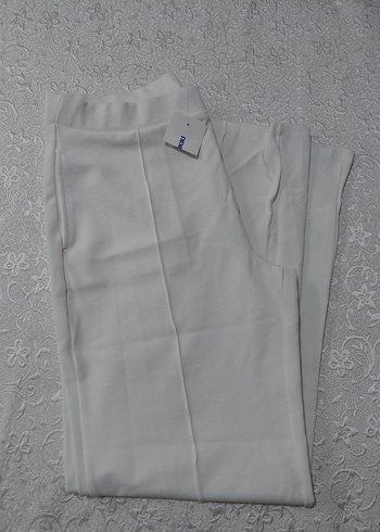 LC Waikiki beyaz Kadın Keten Pantolon - Görsel 3