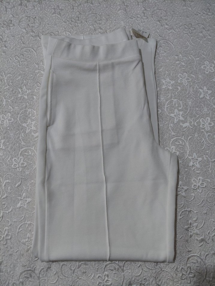 LC Waikiki beyaz Kadın Keten Pantolon - Görsel 2