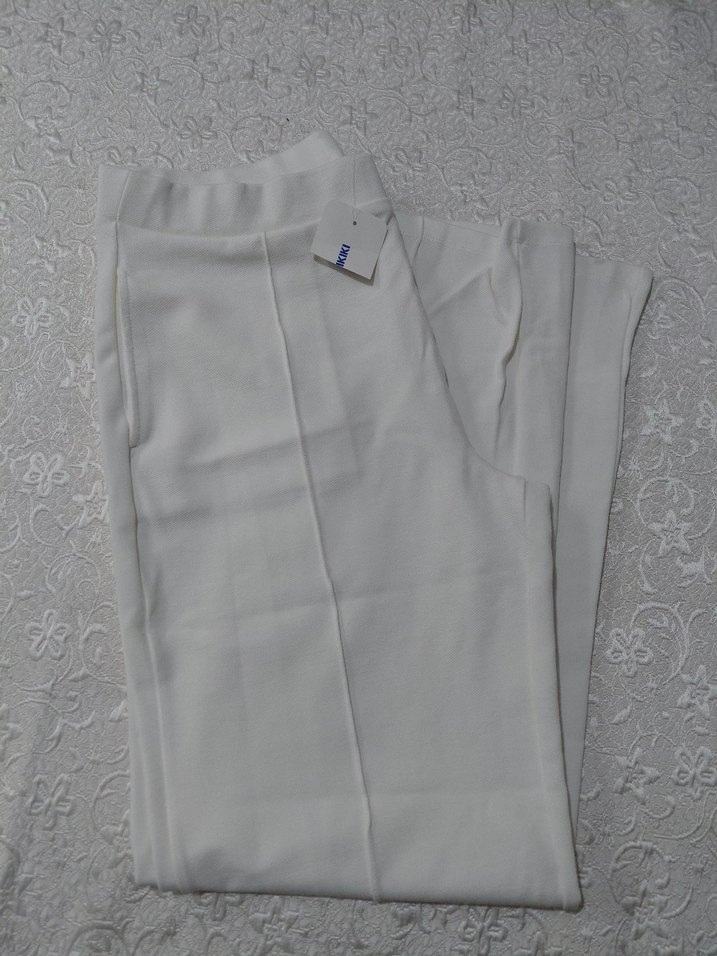 LC Waikiki beyaz Kadın Keten Pantolon - Görsel 3