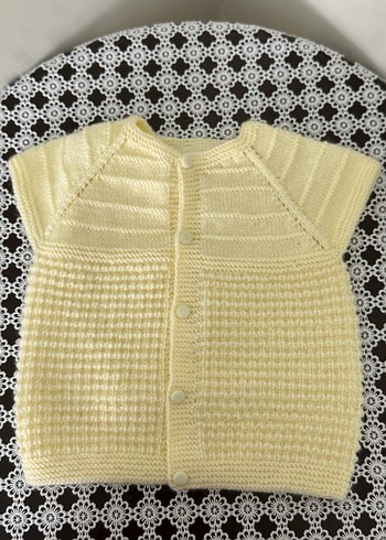 Kız Çocuk Sarı Triko Kolsuz Yelek - Görsel 2