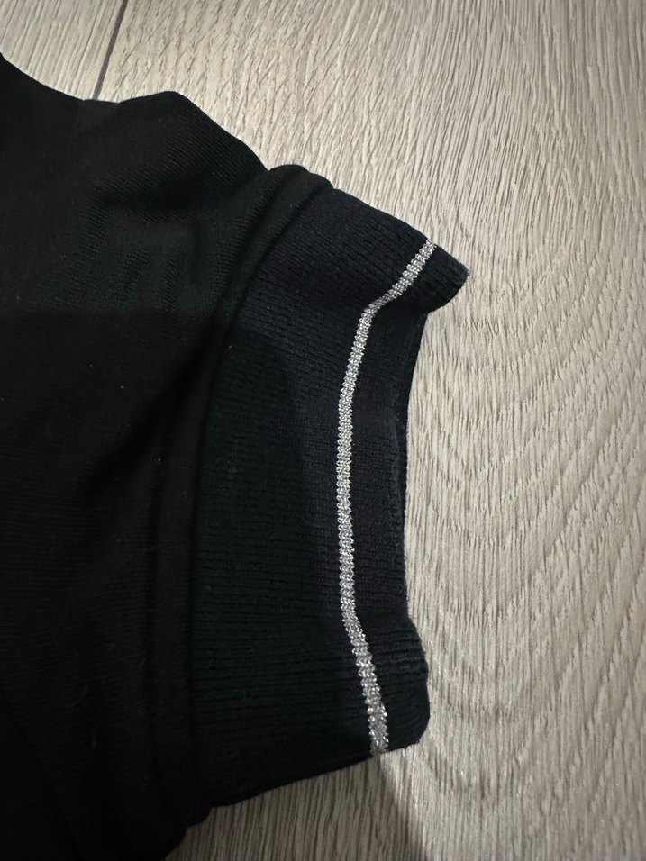 Siyah Kısa Kollu Baskılı Crop Top - Görsel 5