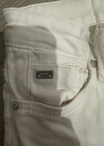 Beyaz Kadın Denim Pantolon Regular Fit - Görsel 6