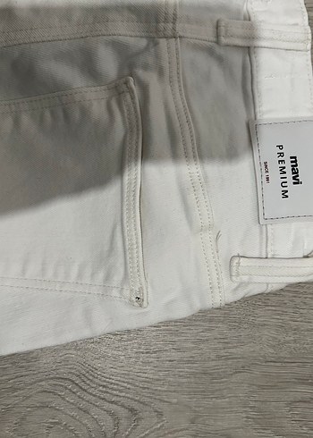 Beyaz Kadın Denim Pantolon Regular Fit - Görsel 7