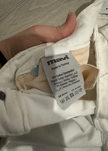 Beyaz Kadın Denim Pantolon Regular Fit - Görsel 4