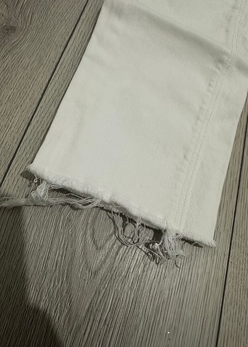 Beyaz Kadın Denim Pantolon Regular Fit - Görsel 2