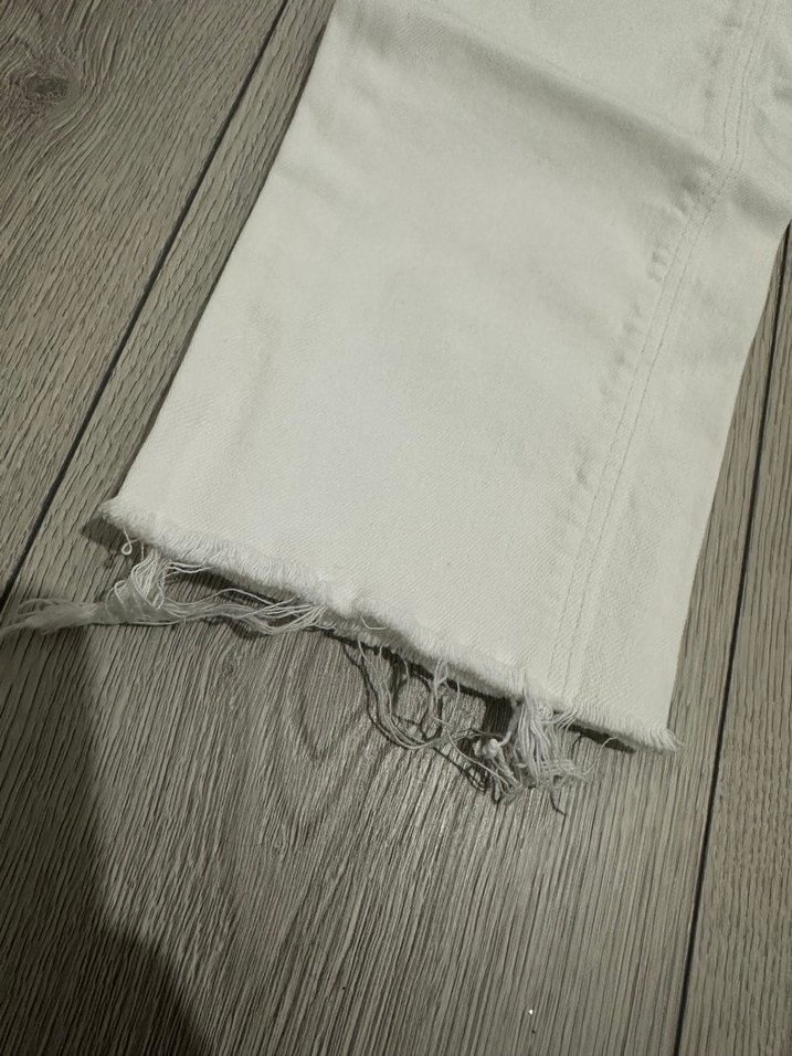 Beyaz Kadın Denim Pantolon Regular Fit - Görsel 2