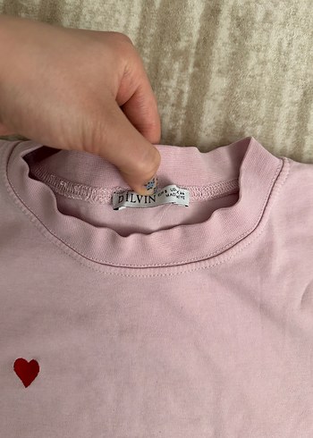 s Beden Nakışlı Pembe Tişört