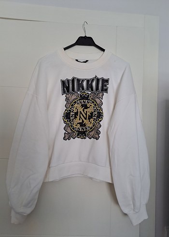 Nikkie Baskılı Beyaz Kadın Sweatshirt