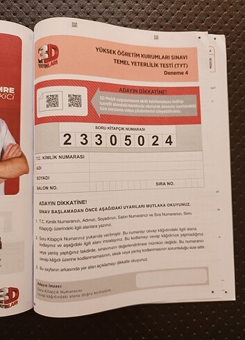 Beden Renk 3D YAYINLARI 4'LÜ TYT DENEMESİ 2024 (SADECE 3. DENEME EKSİK)