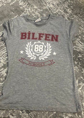 Bilfen okullarıKız Çocuk Gri Baskılı Kısa Kollu Tişört - Görsel 2